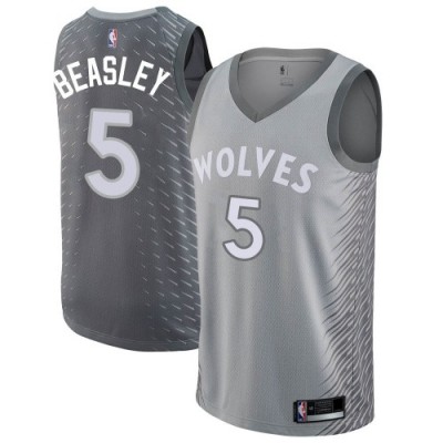 Nike Minnesota Timberwolves #5 Malik Beasley Silver NBA Swingman City Edition Jersey Men's